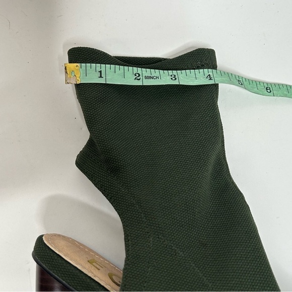 EGO Forest Green Knit Above Ankle Pull On Peep Toe Heels - Picture 14 of 16